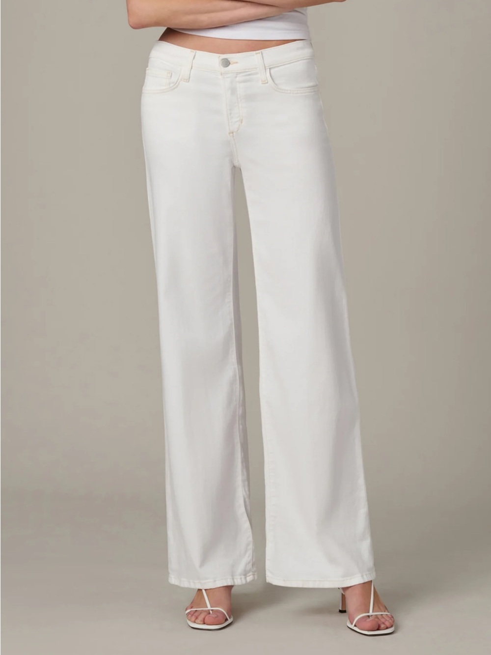 JOE’S low rise wideleg denim in white
